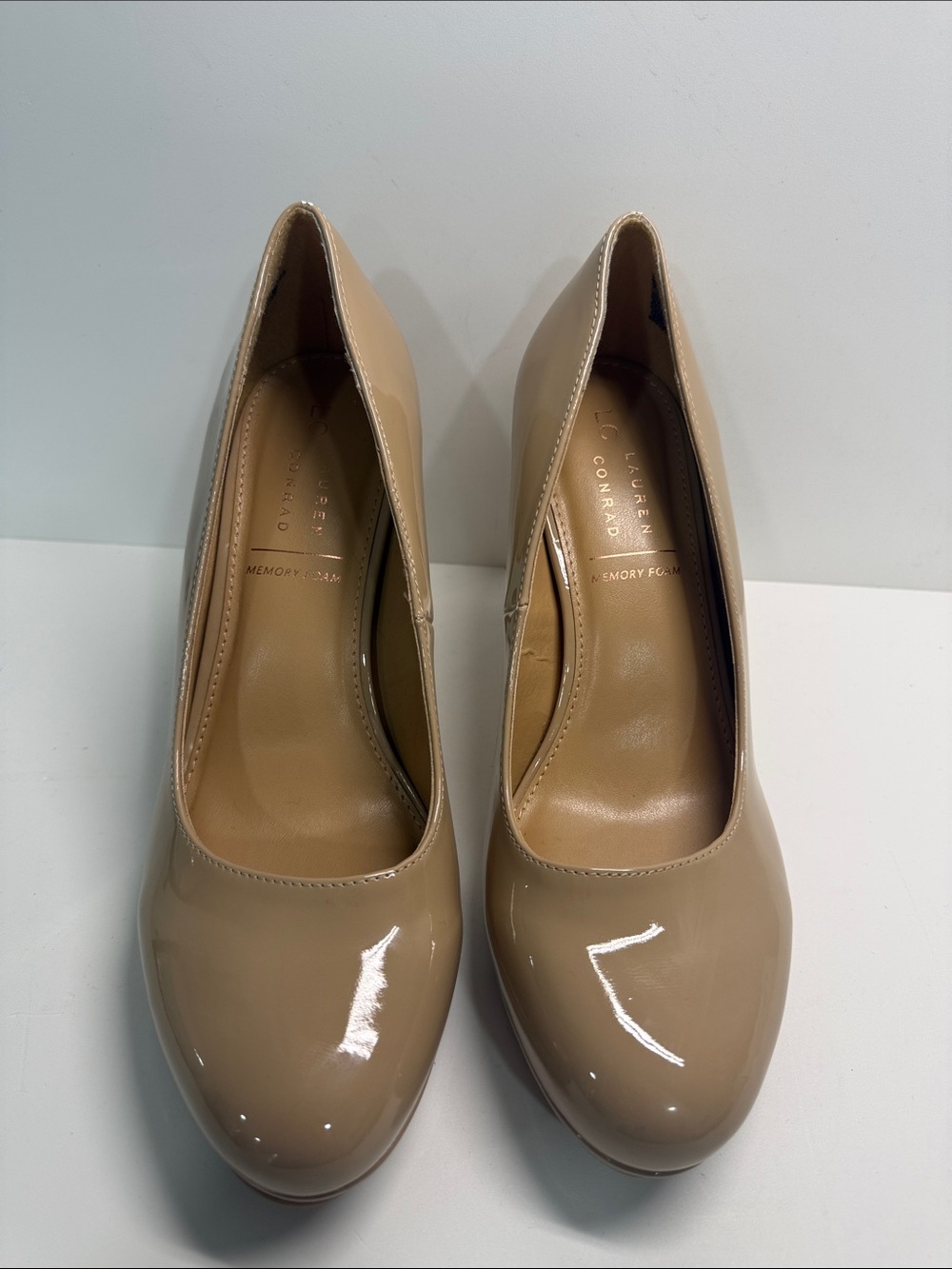 LC LAUREN CONRAD Nude Patent Stiletto Pumps Zise 10 - Picture 2 of 10